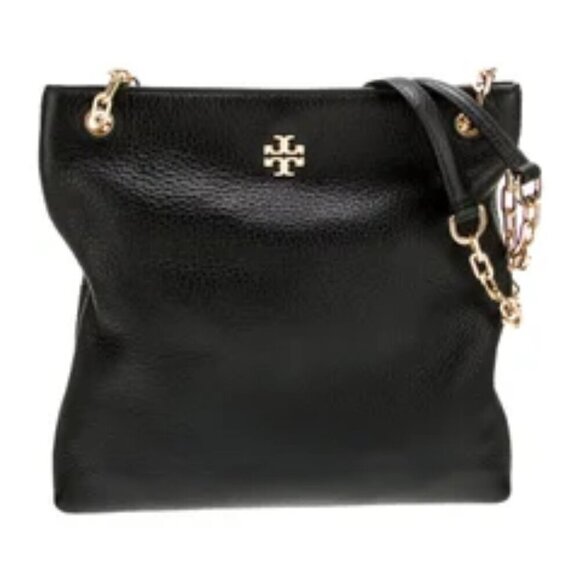 Tory Burch EUC Black Leather w/ Gold-Tone Hardware Shoulder Bag - Picture 3 of 15